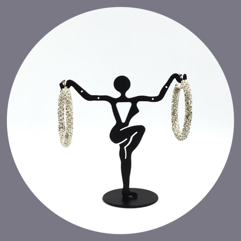 Crystal Pavé Hoop Earrings - Picture 2 of 2
